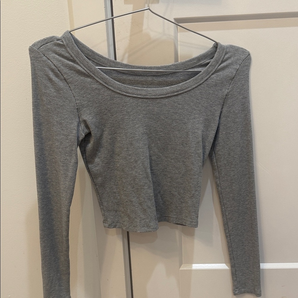 Gray Long Sleeve Women's Top